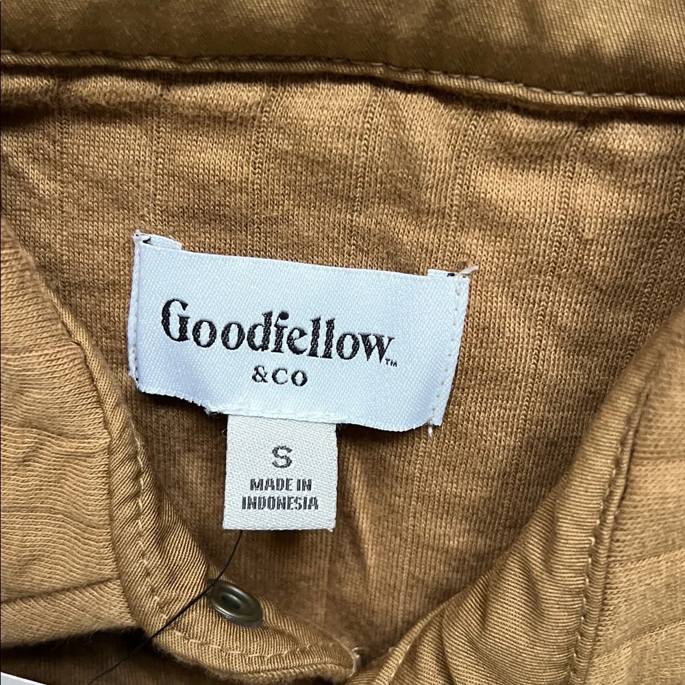 Goodfellow 100% Cotton Outer Quilted Knit Shirt Jacket, Recycled Brown S New